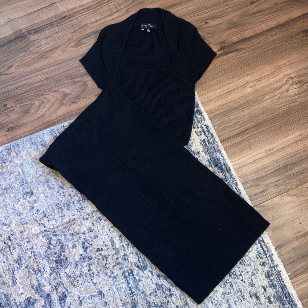 #49. Worth Collective - Emory Park - Classic Black Cap-Sleeve Bodycon Dress